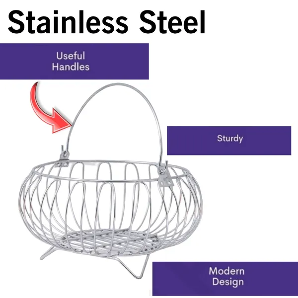 Fruit_&_vegitable_storage_basket_with_handle_Stainless_steel
