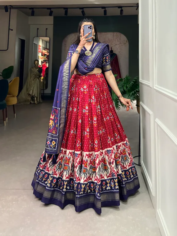 Ghagra choli red color best sale