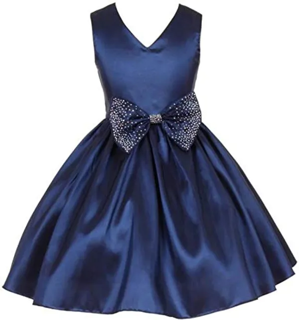 Navy_Blue_Solid_V-Neck_Dress_For_Girls