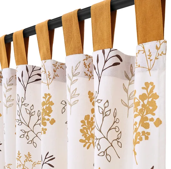 Pack_of_2_Cotton_Cyber_Mustard_Bloom_Bliss_Printed_Collection_Loop_Curtainfor_Window_and_Door