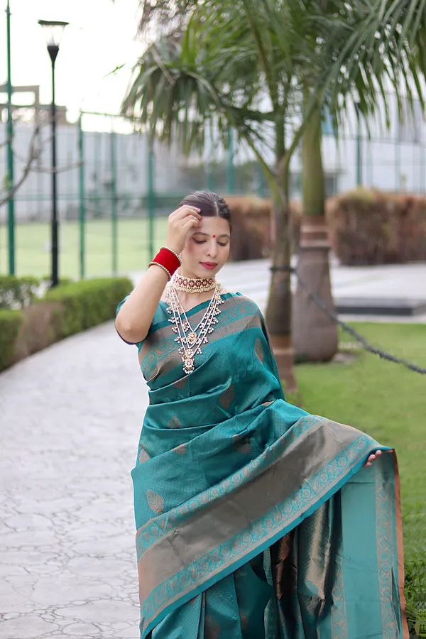TEAL_KANJIVARAM_SILK__SAREE