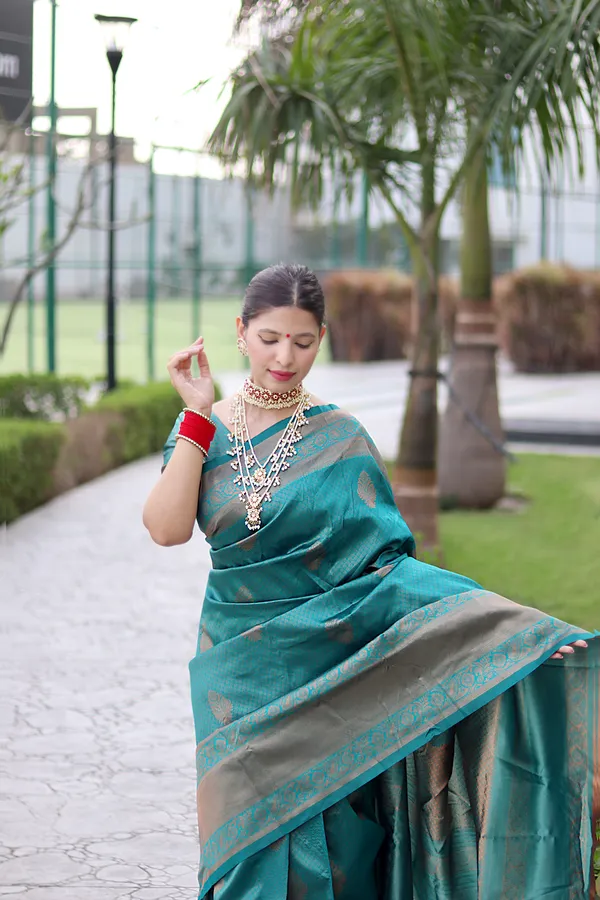 TEAL_KANJIVARAM_SILK__SAREE