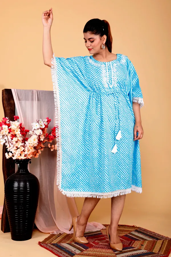 Lehariya_Printed_Kaftan_Kurti_with_Heavy_Embriodery_on_Yoke_with_Crocia_lace_All_Over_with_Drawstring_to_Give_You_Perfect_Fitting_(Sky_Blue)