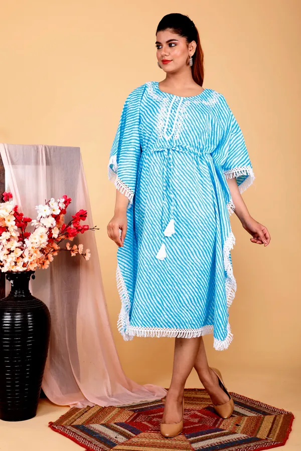 Lehariya_Printed_Kaftan_Kurti_with_Heavy_Embriodery_on_Yoke_with_Crocia_lace_All_Over_with_Drawstring_to_Give_You_Perfect_Fitting_(Sky_Blue)