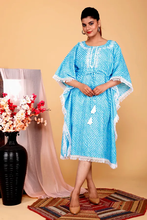 Lehariya_Printed_Kaftan_Kurti_with_Heavy_Embriodery_on_Yoke_with_Crocia_lace_All_Over_with_Drawstring_to_Give_You_Perfect_Fitting_(Sky_Blue)