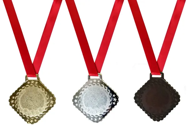 Pack_Of_3_Kite_Shape_Medals_|_With_Satin_Ribbon_|_Size_-_2.25_Inch_Dia_|_Gold_&_Silver_&_Brown