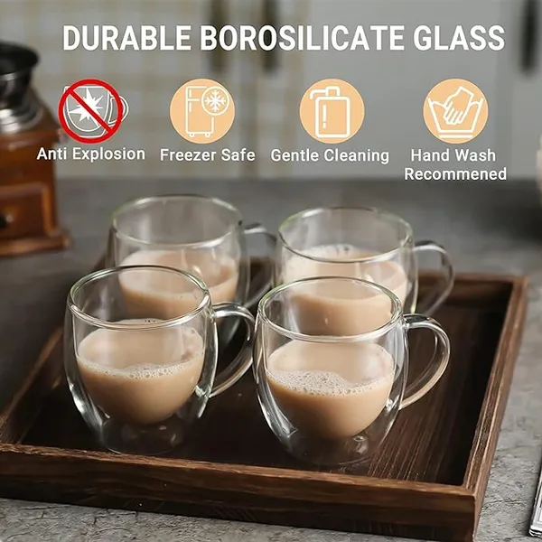 250ml_Double_Wall_Glass_Cups_Insulated_Tea_&_Coffee_Cups,_Hot_&_Cold_Drinks,_Coffee,_Tea,_Milk,_Cappuccino,_Juice,_Microwave_Safe,_Stylish_Espresso_Chocolate_Beverage
