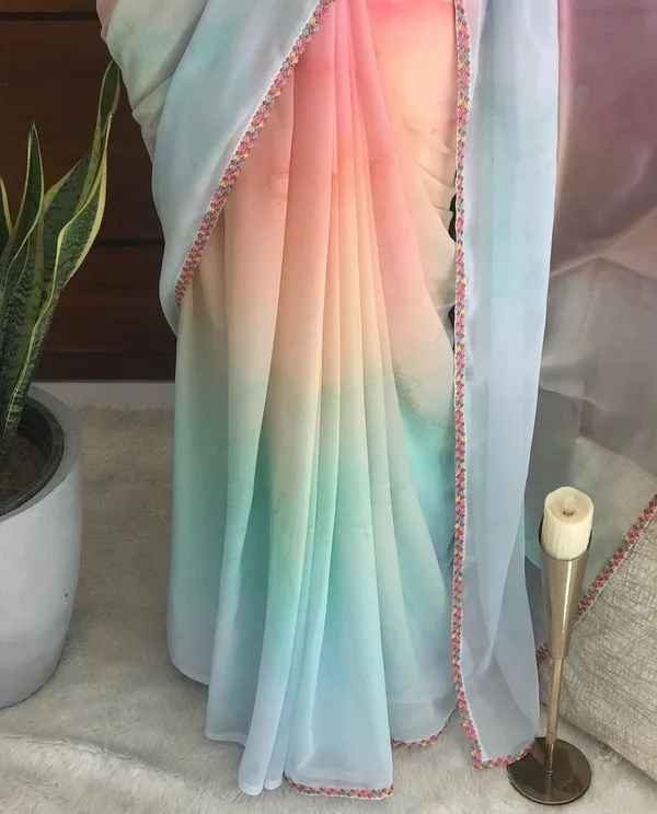 Multicolour_Printed_Organza_Saree