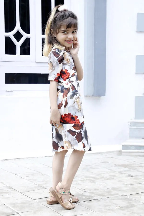 Off_White__Round_Neck__Half_Sleeve_Crepe_Blend_Kids_Dress