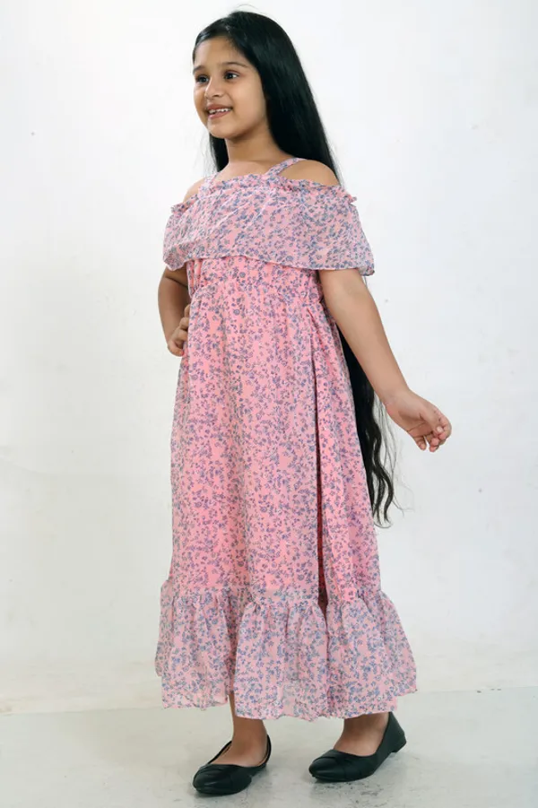 Peach_Off_Shoulder_Sleeveless__Georgette__Kids_Dress