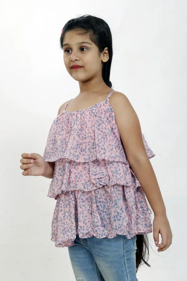 Peach_Round_Neck__Sleeveless__Georgette__Kids_Regular_Top