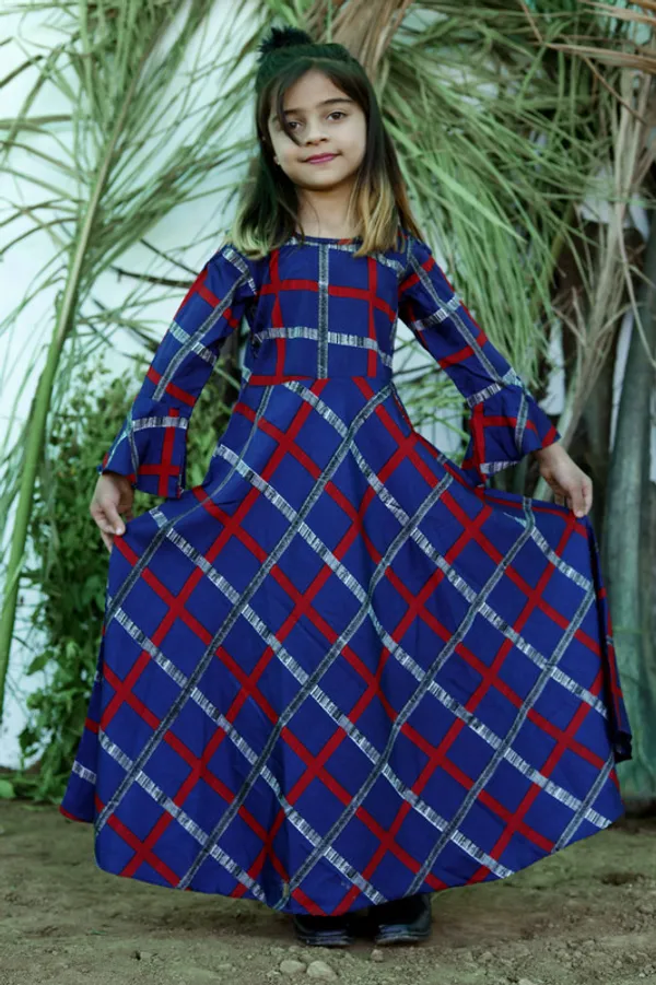 Blue_Round_neck__Half_Sleeve_Crepe_Dress