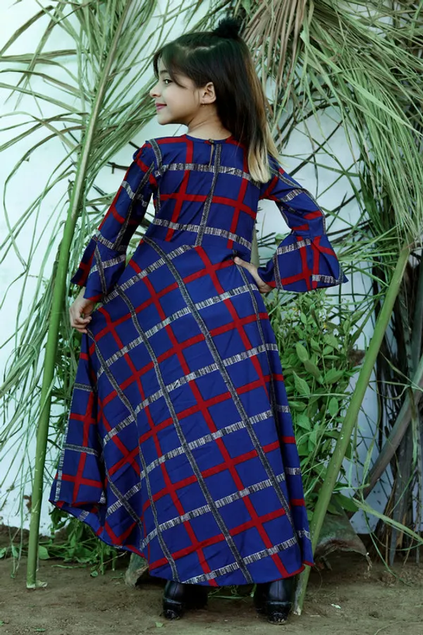 Blue_Round_neck__Half_Sleeve_Crepe_Dress