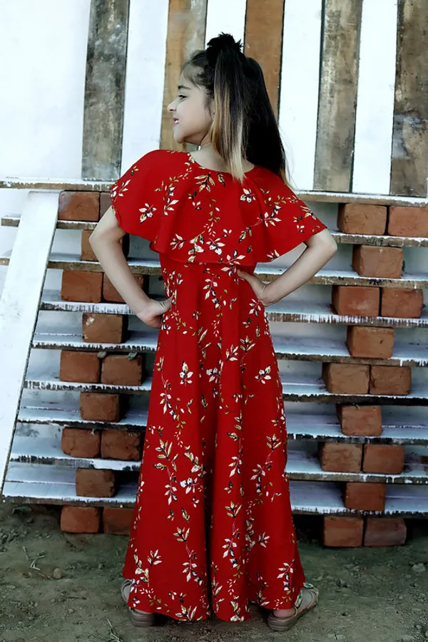Red__Round_neck__Sleeveless_Crepe_Dress