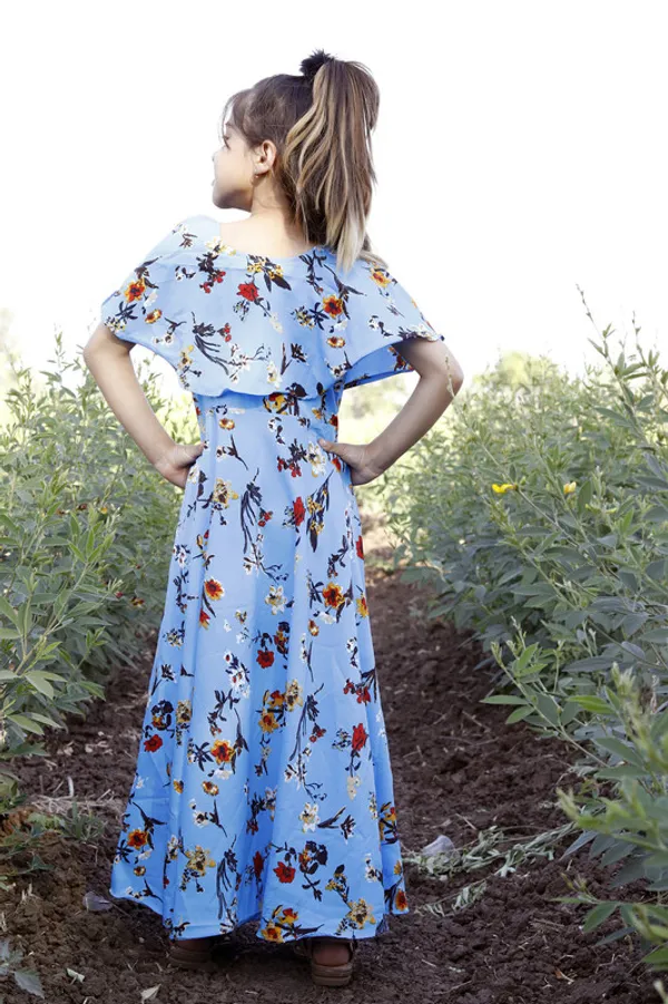 Sky_Blue__Round_neck__Sleeveless_Crepe_Dress