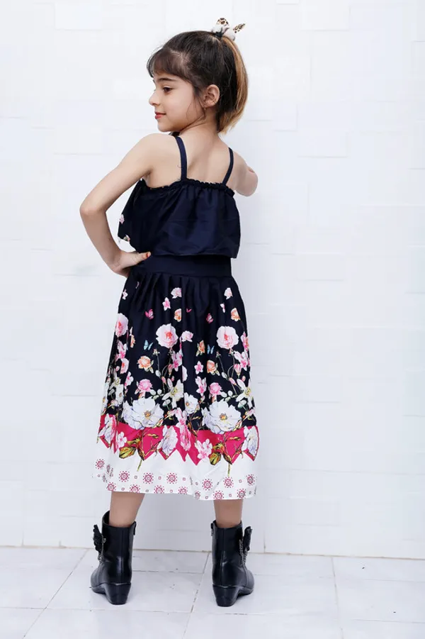 Navy_Blue_Off_Shoulder_Sleeveless_Crepe_Blend_Dress