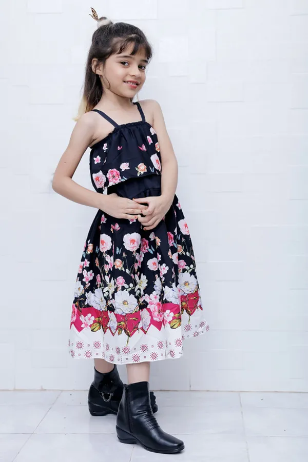 Navy_Blue_Off_Shoulder_Sleeveless_Crepe_Blend_Dress