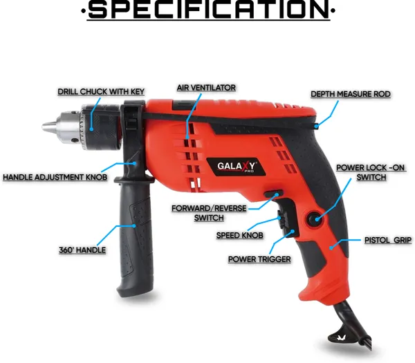 13Mm_Electric_Hammer_Drill_With_Forward/Reverse_Rotation_Tool_Kit_(32Pcs)_With_Best_Quality_Hammer_Drill_(13_Mm_Chuck_Size,_710_W)