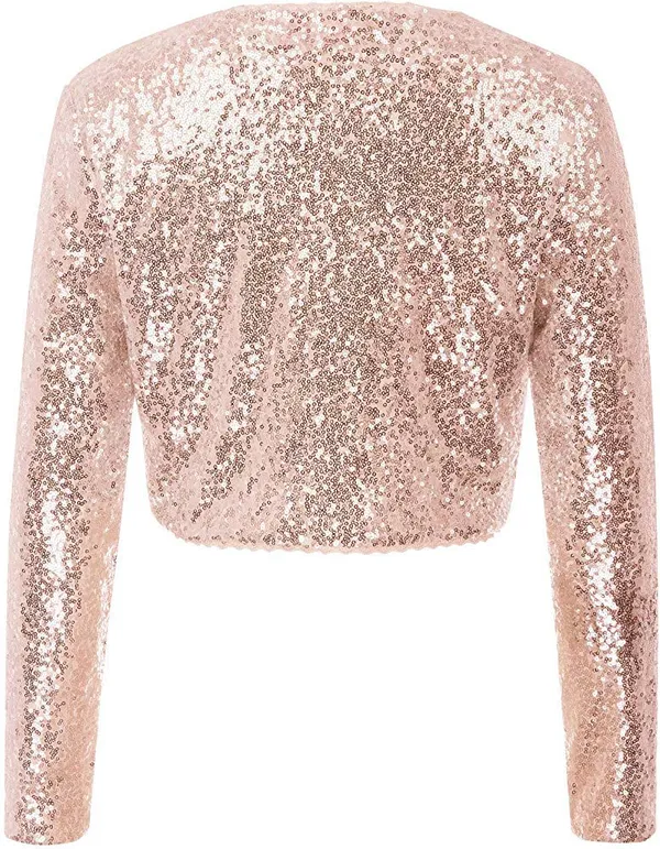 Rose_Gold_Polyester_Sequined_Long_Sleeve_Shrug_For_Girls