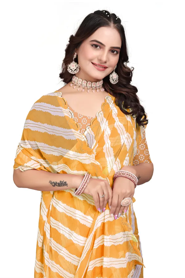 GRIFEZ_WOMEN'S_FANCY_GEORGETTE_LEHERIYA_PRINT_SAREE