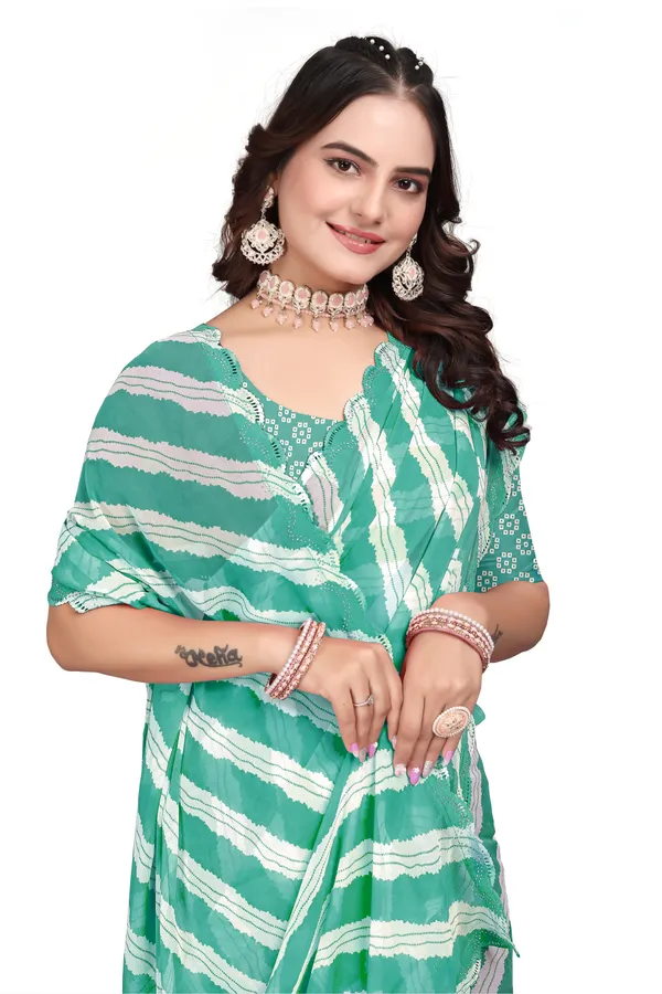 GRIFEZ_WOMEN'S_FANCY_GEORGETTE_LEHERIYA_PRINT_SAREE