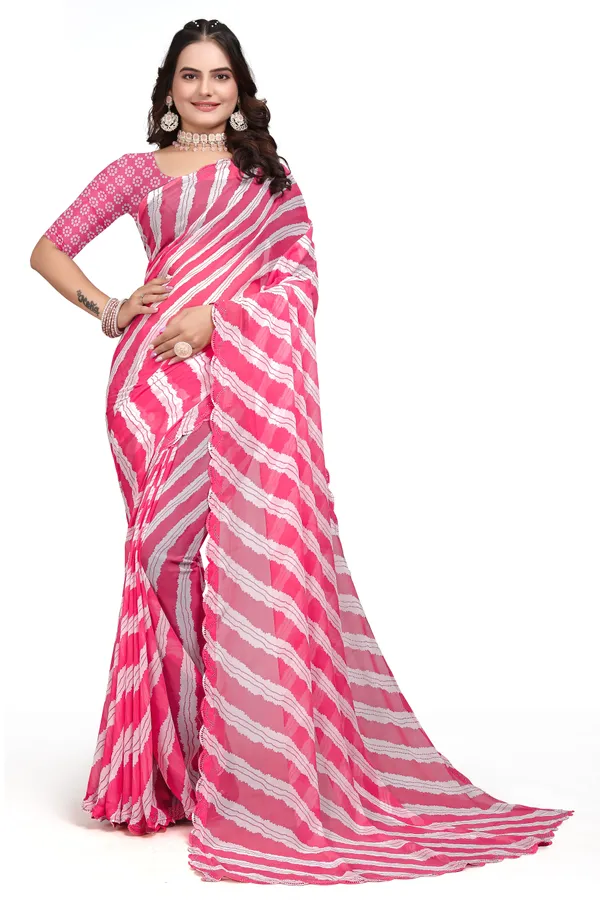 GRIFEZ_WOMEN'S_FANCY_GEORGETTE_LEHERIYA_PRINT_SAREE