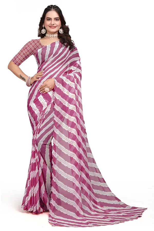 GRIFEZ_WOMEN'S_FANCY_GEORGETTE_LEHERIYA_PRINT_SAREE