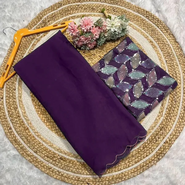 GRIFEZ_WOMEN'S_FANCY_GEORGETTE__SEQUANCE_LEAF_DESIGN_SAREE