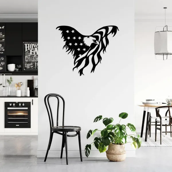 Black_American_Flag_Eagle_-_Wood_Wall_Art