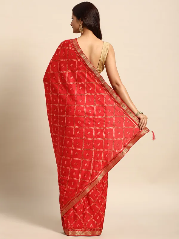 Red_Vichitra_Silk_Bandhni_Saree