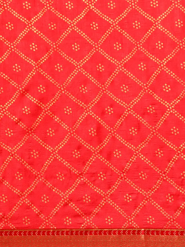Red_Vichitra_Silk_Bandhni_Saree