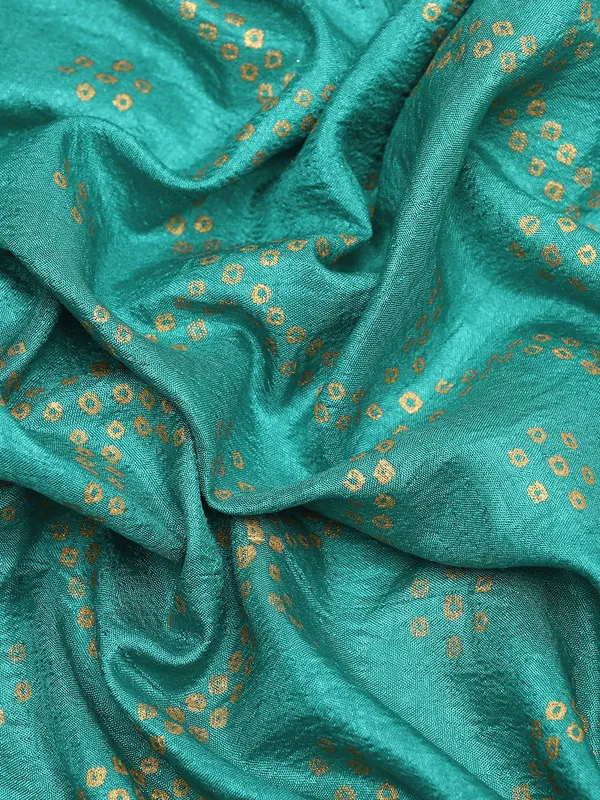 Turquoise_Blue_Vichitra_Silk_Bandhni_Saree