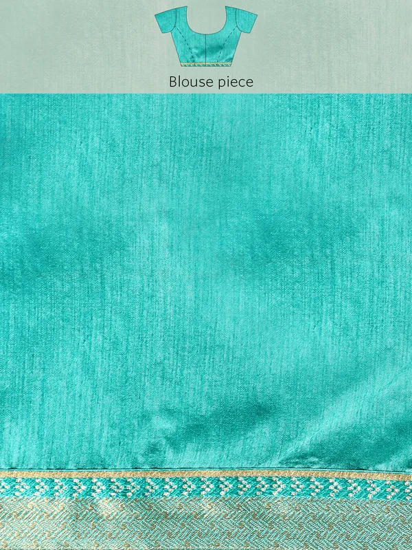 Turquoise_Blue_Vichitra_Silk_Bandhni_Saree