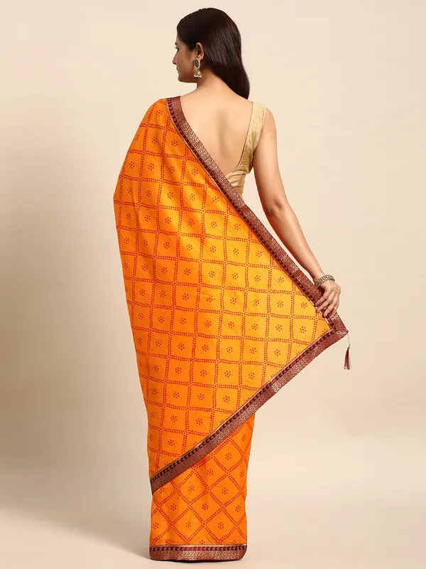 Yellow_Vichitra_Silk_Bandhni_Saree