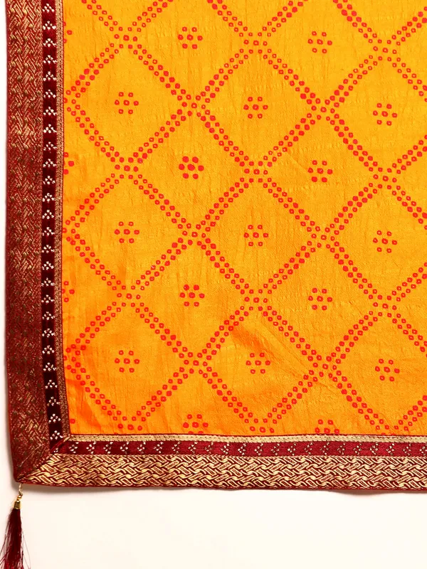 Yellow_Vichitra_Silk_Bandhni_Saree