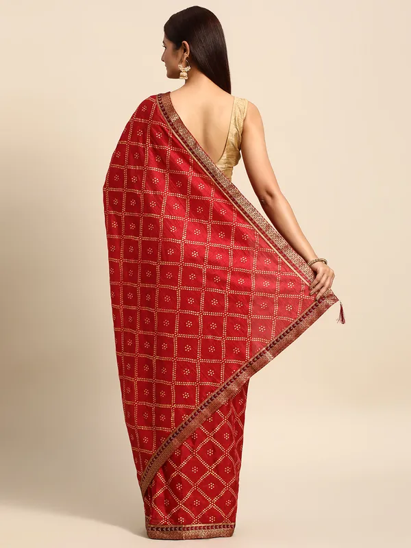 Maroon_Vichitra_Silk_Bandhni_Saree
