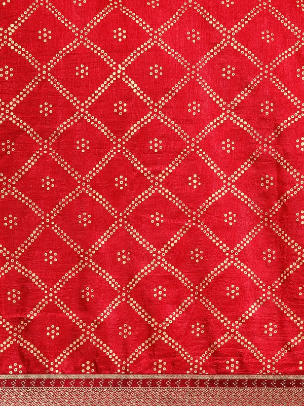 Maroon_Vichitra_Silk_Bandhni_Saree