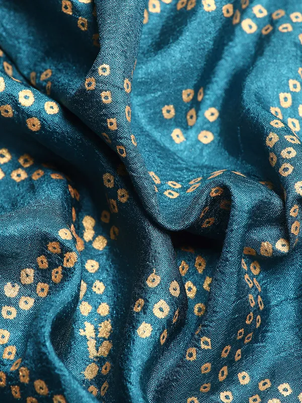 Teal_Blue_Vichitra_Silk_Bandhni_Saree