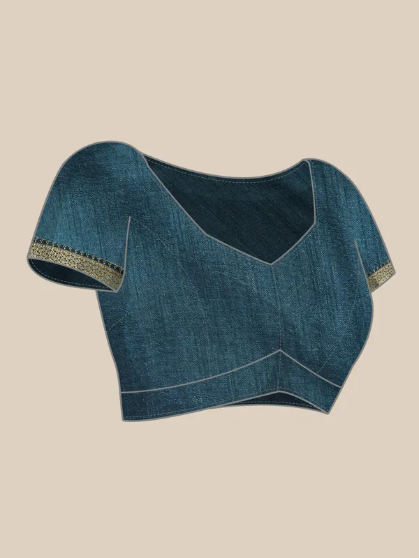Teal_Blue_Vichitra_Silk_Bandhni_Saree