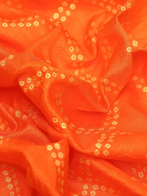 Orange_Vichitra_Silk_Bandhni_Saree