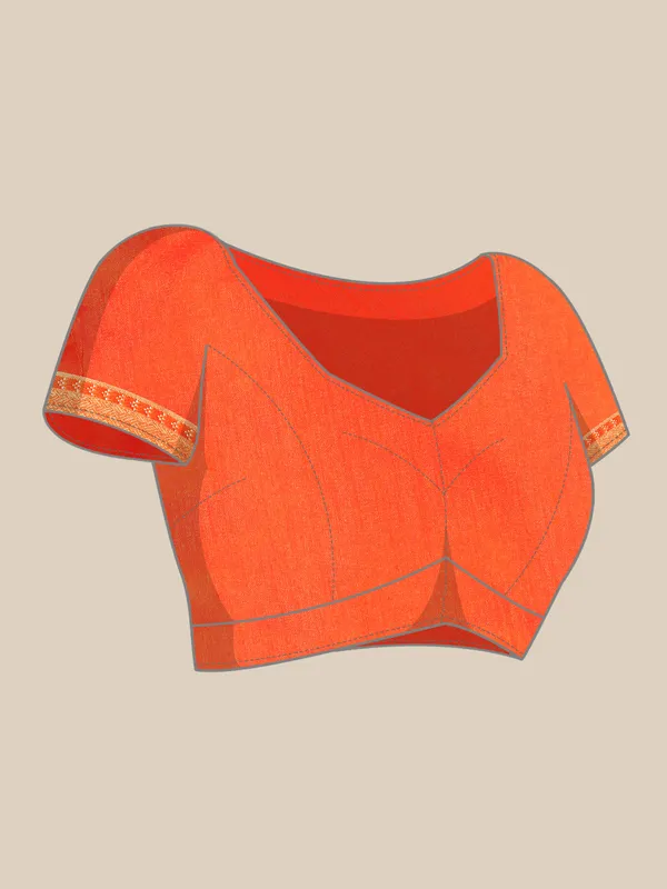 Orange_Vichitra_Silk_Bandhni_Saree