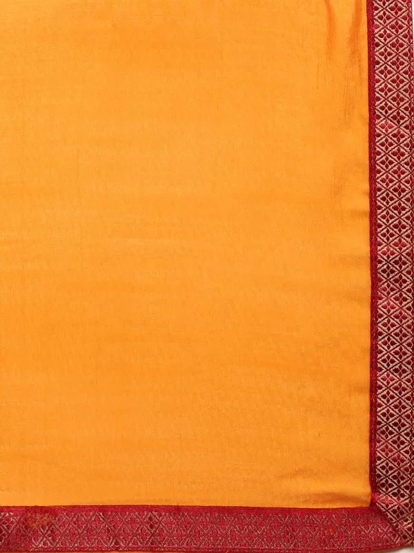 Yellow_Vichitra_Silk_Lace_Work_Designer_Saree