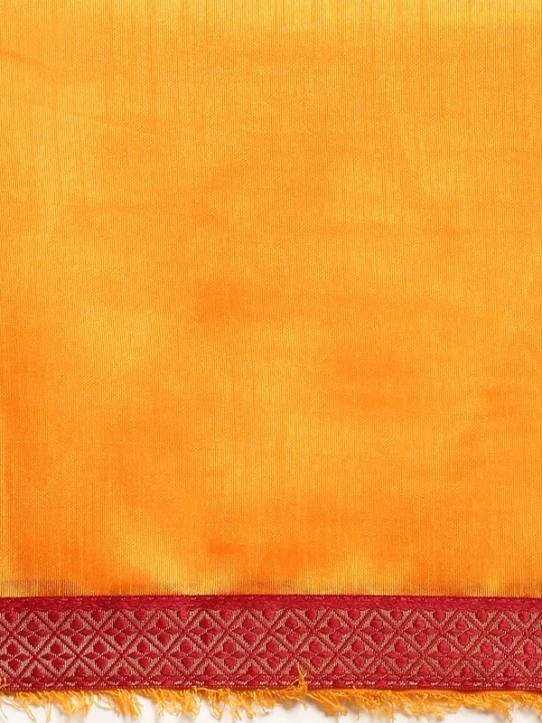 Yellow_Vichitra_Silk_Lace_Work_Designer_Saree