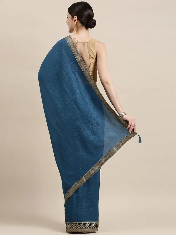Blue_Vichitra_Silk_Designer_Saree