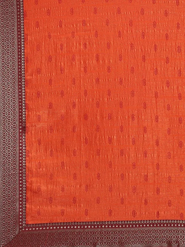Orange_Vichitra_Silk_Designer_Saree