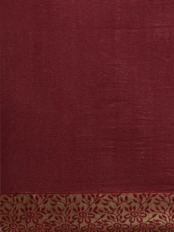 Maroon_Vichitra_Silk_Lace_Work_Designer_Saree