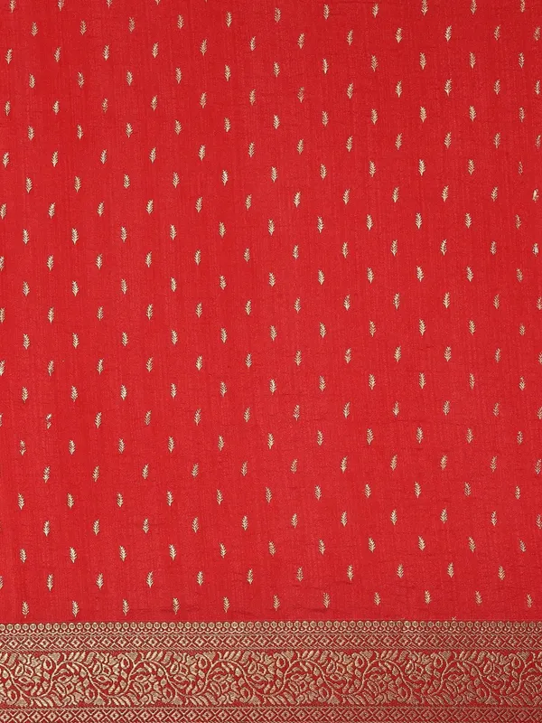 Red_Vichitra_Silk_Lace_Work_Designer_Saree
