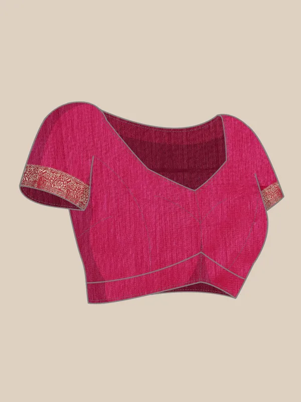 Pink_Vichitra_Silk_Lace_Work_Designer_Saree