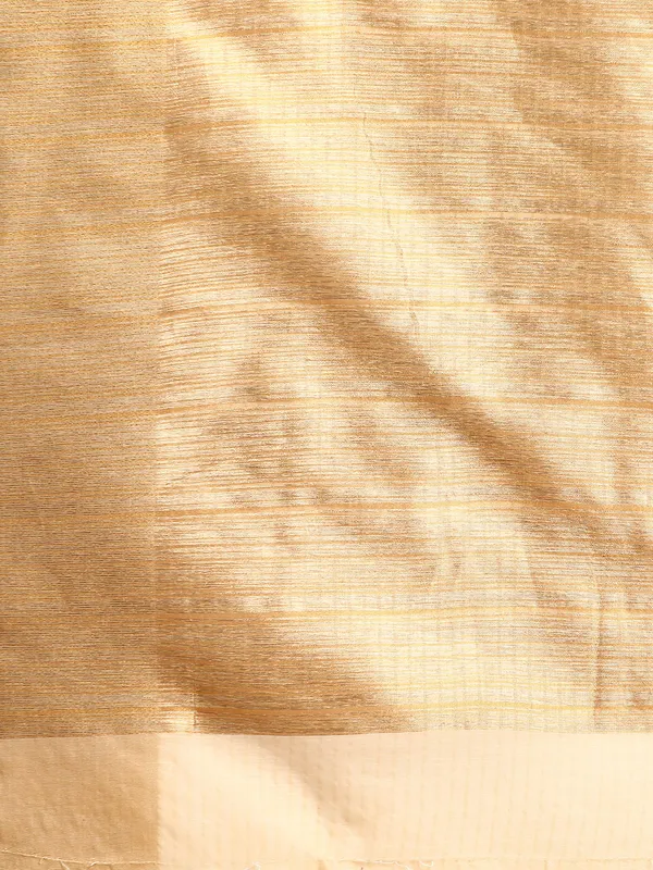 Indian_Women_Beige__Silk_Land_Zari_Design_Pure_Cotton_Fusion_Saree