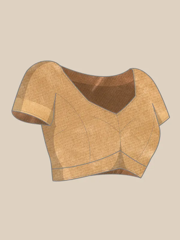 Indian_Women_Beige__Silk_Land_Zari_Design_Pure_Cotton_Fusion_Saree